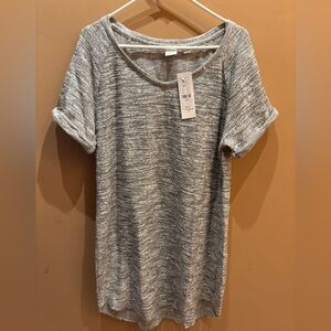 New York & Company Grey Short Sleeve Sweater Dress Size Large NWT